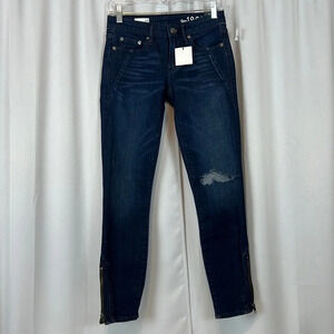 NWT Gap 1969 Dark Wash Always Skinny Size 24 Zipper Ankle Jean‎